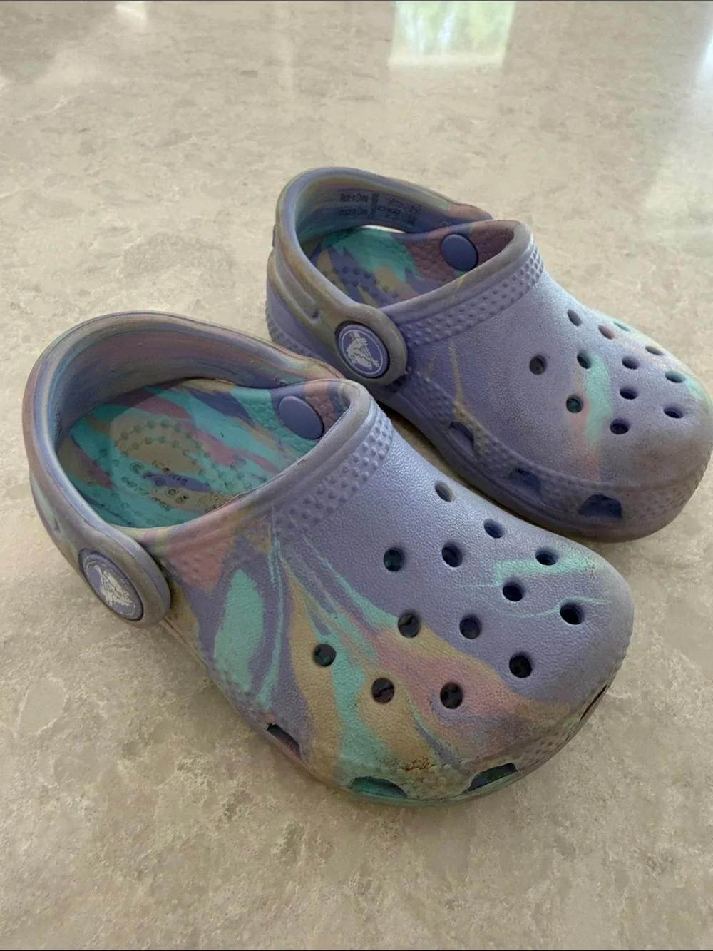 CROCS Kids Lavender Multi Tie-Dye Clogs